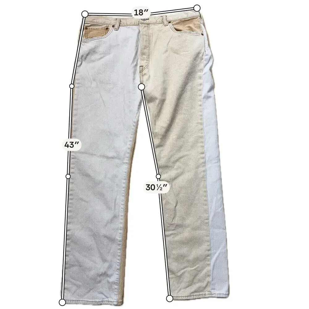 Levi’s 501 Two Tone Jeans W36 L32 Color Block Straight Leg Denim